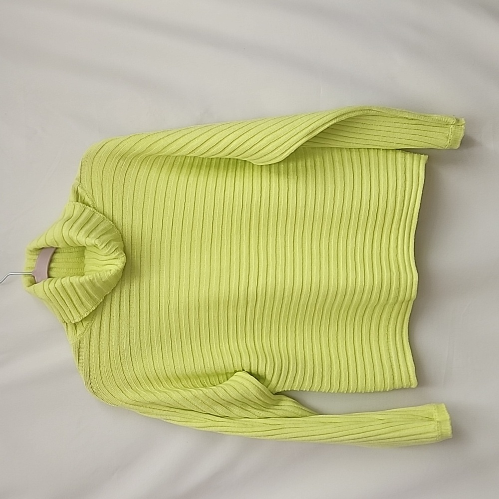 Cowl Neck Vibrant Green Sweater